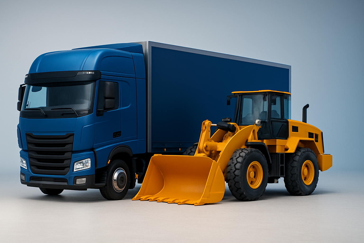 Camiones y maquinaria para la plataforma Avanzada